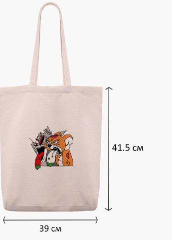 Эко сумка шоппер белая Том и Джерри (Tom I Jerry) (9227-2089-WTD) Еко сумка шоппер біла 41*39*8 см MobiPrint (215977316)