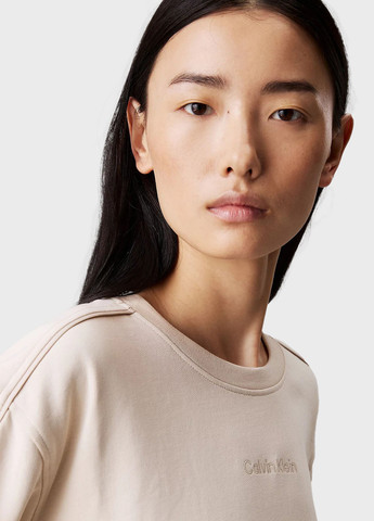 Кремовий світшот Calvin Klein логотип вишивка (366424619)