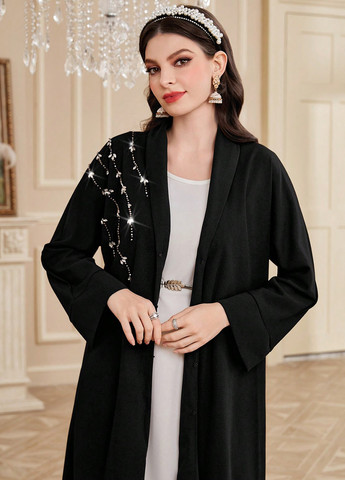 Черное демисезонное Пальто однобортное SHEIN