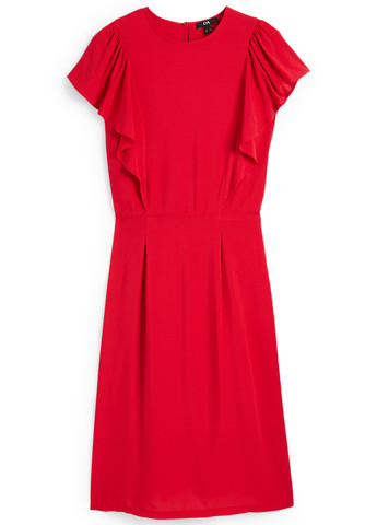 Червона кежуал сукня а-силует C&A однотонна