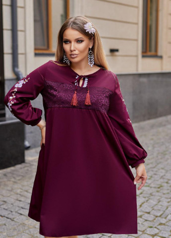 Темно-бордовое женское нарядное платье цвет марсала р.48/50 377721 New Trend