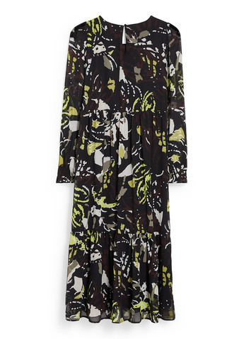 Черное кэжуал платье C&A с абстрактным узором