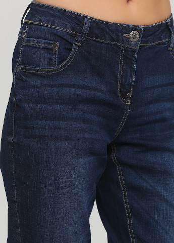 Джинси Gina Benotti завужені однотонні темно-сині джинсові бавовна