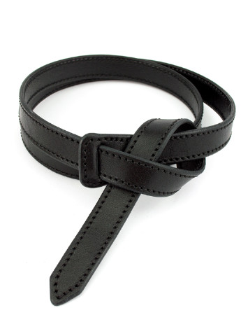 Женский кожаный ремень-узел без пряжки черный KB-K20 (2 см) King's Belt (222153631)
