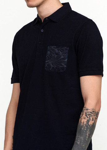 Темно-синяя футболка-поло для мужчин Clipper с рисунком