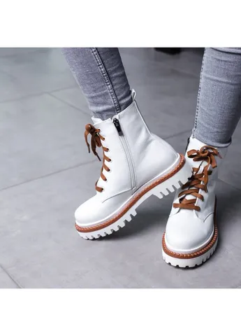 Осенние ботинки женские chrisley 3467 40 25,5 см белый Fashion из искусственной кожи