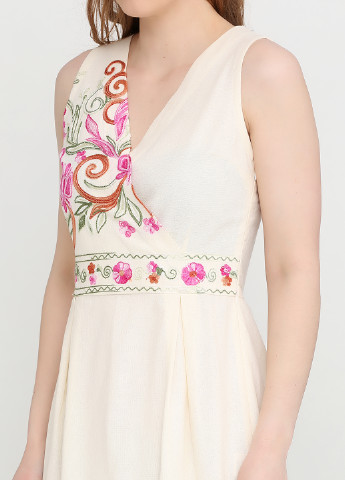 Молочное кэжуал платье Zephyros с цветочным принтом