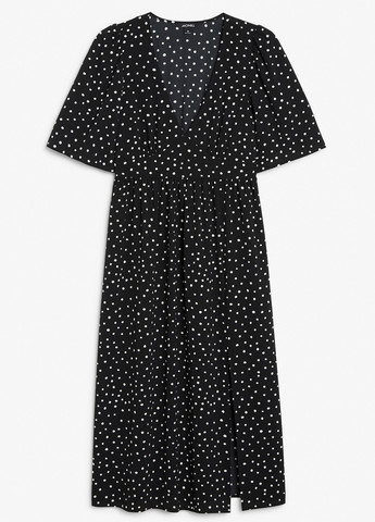 Чорна кежуал сукня кльош Monki в горошок
