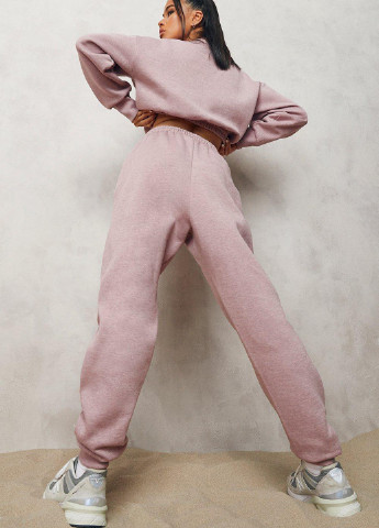 Світшот Boohoo - Прямий крій меланж рожевий кежуал трикотаж, поліестер, бавовна - (248535308)