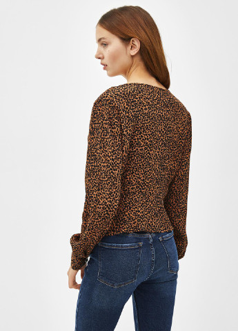 Коричнева блуза демісезон Bershka