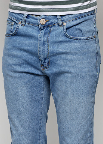 Голубые демисезонные прямые джинсы Wampum