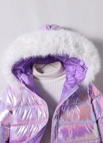 Лиловая зимняя куртка SHEIN