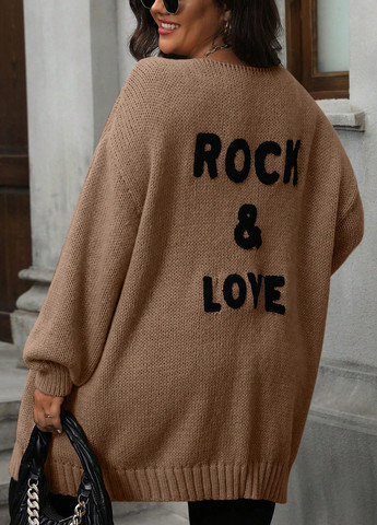 Коричневый демисезонный кардиган SHEIN