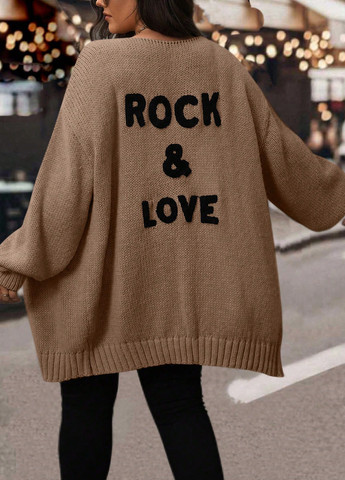 Коричневый демисезонный кардиган SHEIN