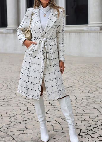 Білий демісезонне Пальто SHEIN