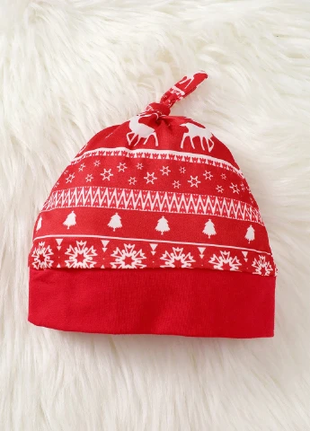 Червоний зимовий костюм (боді, штани, пов'язка, шапка) брючний SHEIN