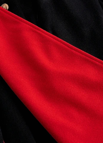 Чорне демісезонне Пальто двобортне SHEIN