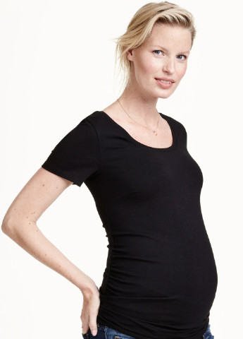 Черная всесезон футболка для беременных H&M