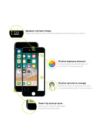 Защитное стекло Global tg full cover для apple iphone 7/8 (черное) (132540196)