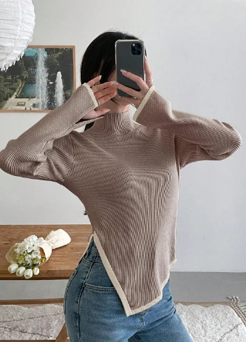 Коричневий демісезонний светр SHEIN