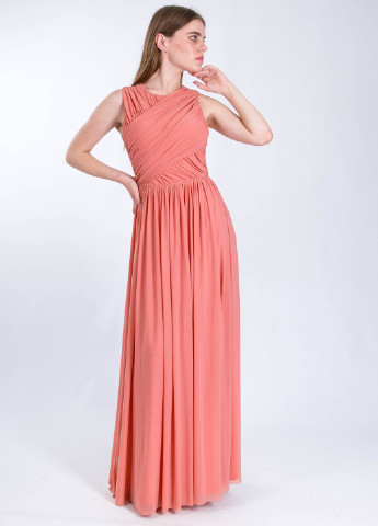 Рожева вечірня плаття, сукня на запах, кльош, в грецькому стилі Sisters Point однотонна