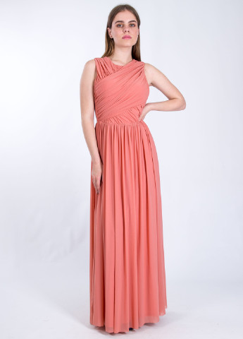 Рожева вечірня плаття, сукня на запах, кльош, в грецькому стилі Sisters Point однотонна
