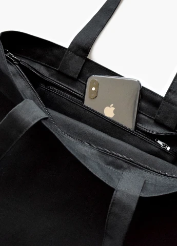 Еко сумка шоппер черная Нет будущего (No Future) на молнии (9227-2018-BKZ) MobiPrint (236265653)