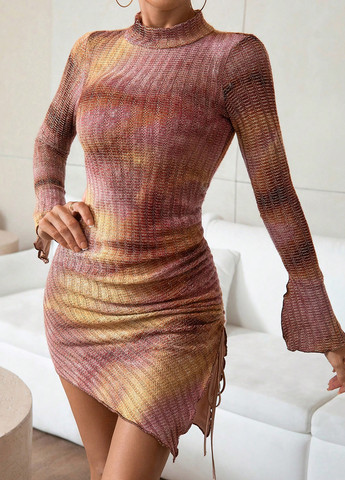 Комбінована кежуал сукня сукня светр SHEIN з абстрактним візерунком