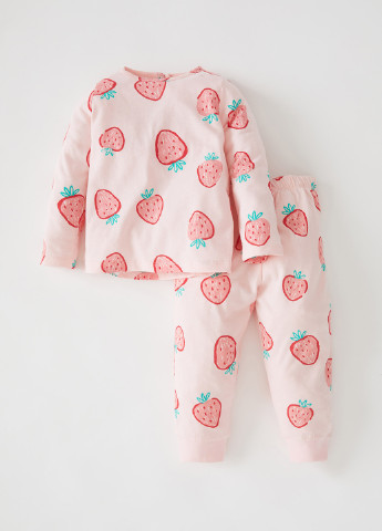 Светло-розовая всесезон пижама (лонгслив, брюки) лонгслив + брюки DeFacto
