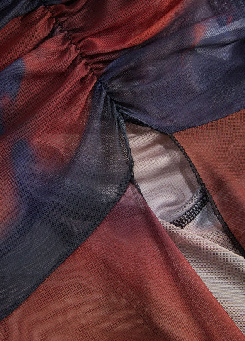 Разноцветная кэжуал с рисунком юбка SHEIN а-силуэта (трапеция)