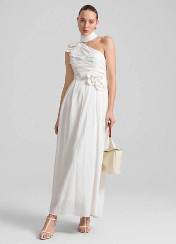 Білий вечірня сукня на одне плече SHEIN однотонна