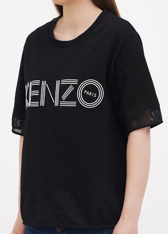 Черная летняя футболка Kenzo