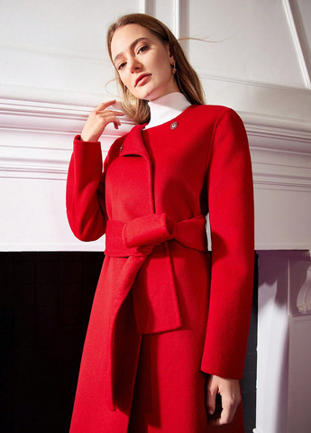 Красное демисезонное Пальто однобортное SHEIN