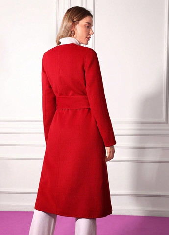 Красное демисезонное Пальто однобортное SHEIN
