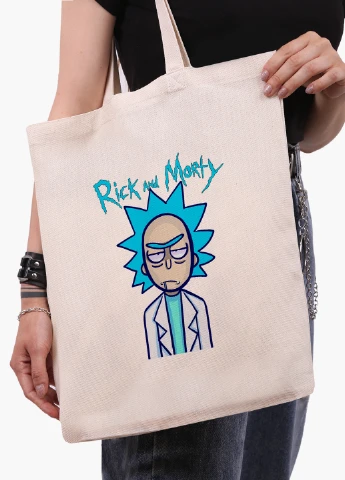 Еко сумка шоппер біла Рік Санчез і Морті Сміт Рік і Морті (Rick and Morty) (9227-2938-WT-1) 41*35 см MobiPrint (228156187)