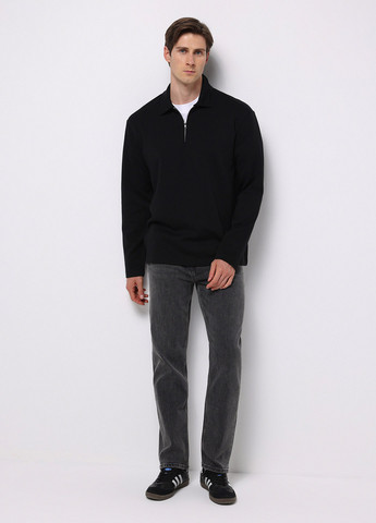 Черная футболка-поло для мужчин Colin's однотонная