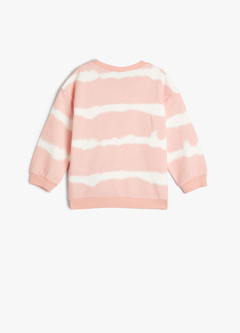 KOTON свитшот надпись светло-розовый кэжуал хлопок