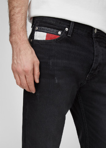 Черные демисезонные прямые джинсы Tommy Hilfiger