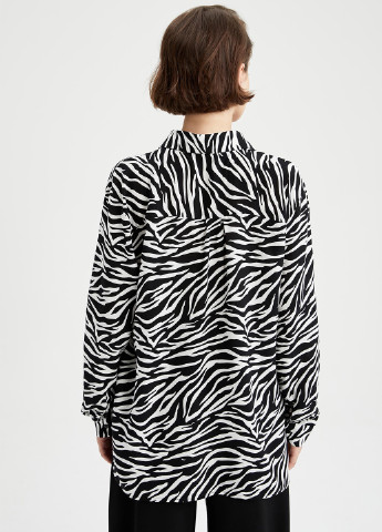 Черно-белая кэжуал рубашка зебра DeFacto