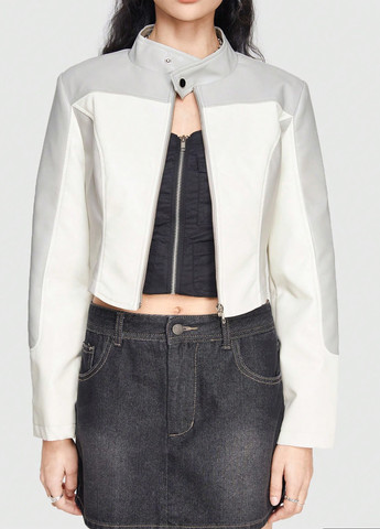 Світло-сіра демісезонна куртка SHEIN