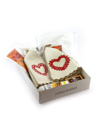 Подарочный набор для сауны Сердца, парный 6 предметов Luxyart (219904653)
