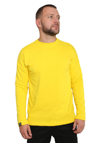 Свитшот Yellow Custom Wear - Прямой крой однотонный желтый кэжуал хлопок - (251879736)