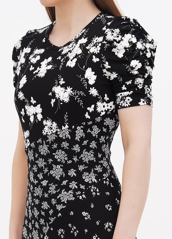 Черное кэжуал платье Michael Kors с цветочным принтом