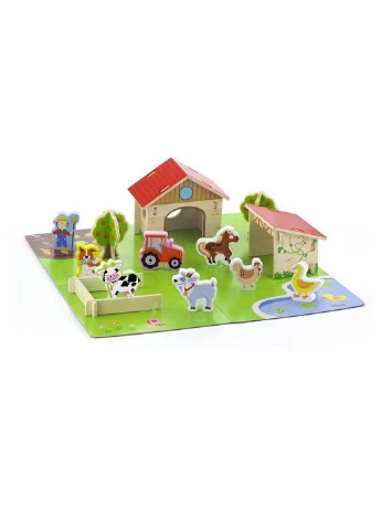 Дитячий набір Ферма 30 елементів 40х40х12 см Viga Toys (228856472)