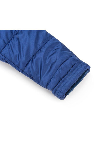 Синяя демисезонная куртка удлиненная с капюшоном и цветочками (sicy-g107-116g-blue) Snowimage