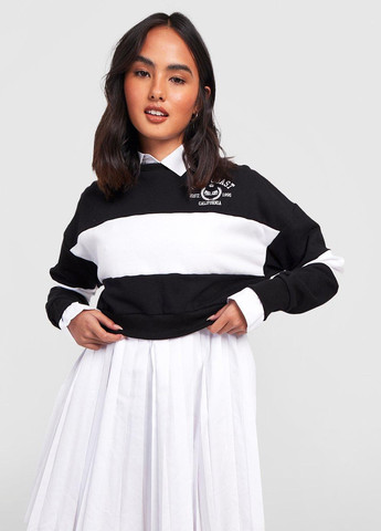 Чорно-білий кежуал сукня сукня-світшот Boohoo в смужку