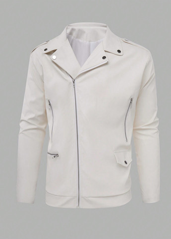 Молочная демисезонная куртка косуха SHEIN