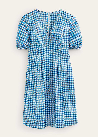 Голубое кэжуал платье Boden с геометрическим узором