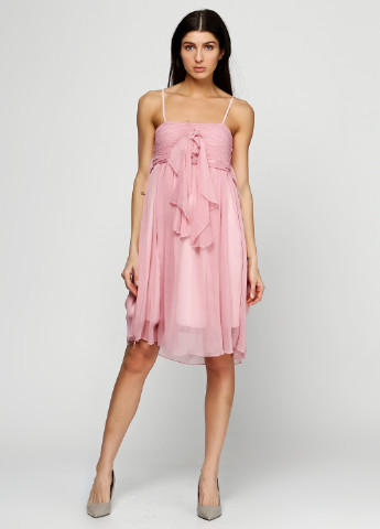 Светло-розовое кэжуал платье MNG однотонное