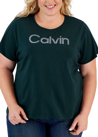 Темно-зелена літня футболка Calvin Klein